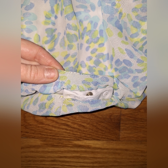 First Impressions Floral Baby Dress - Blue and Yellow - Picture 3 of 4
